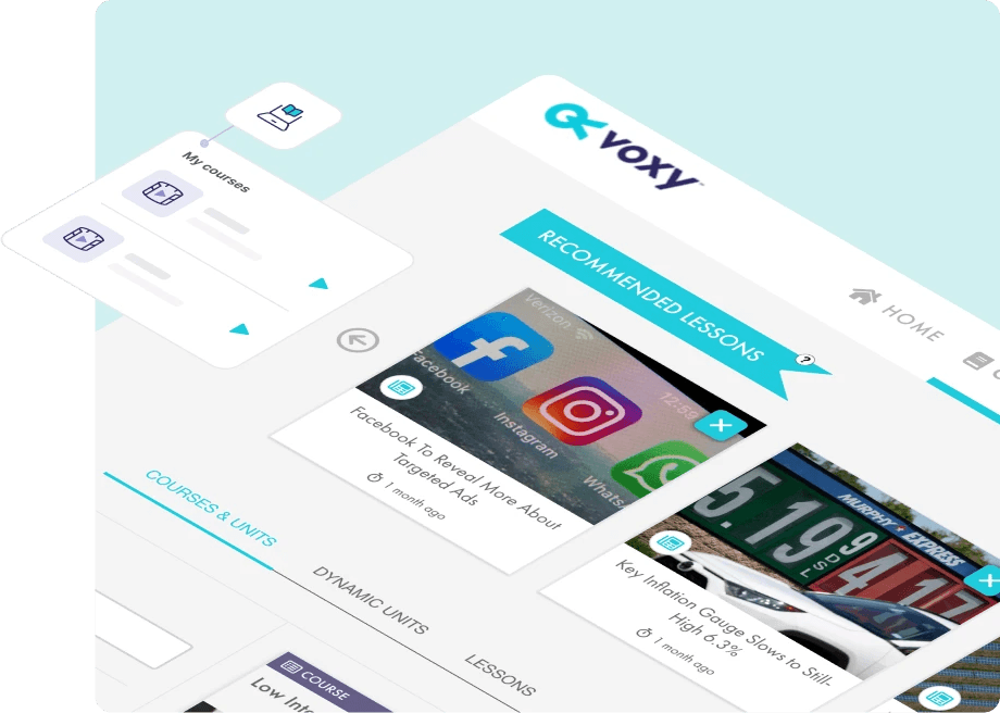 Vista de la plataforma de aprendizaje